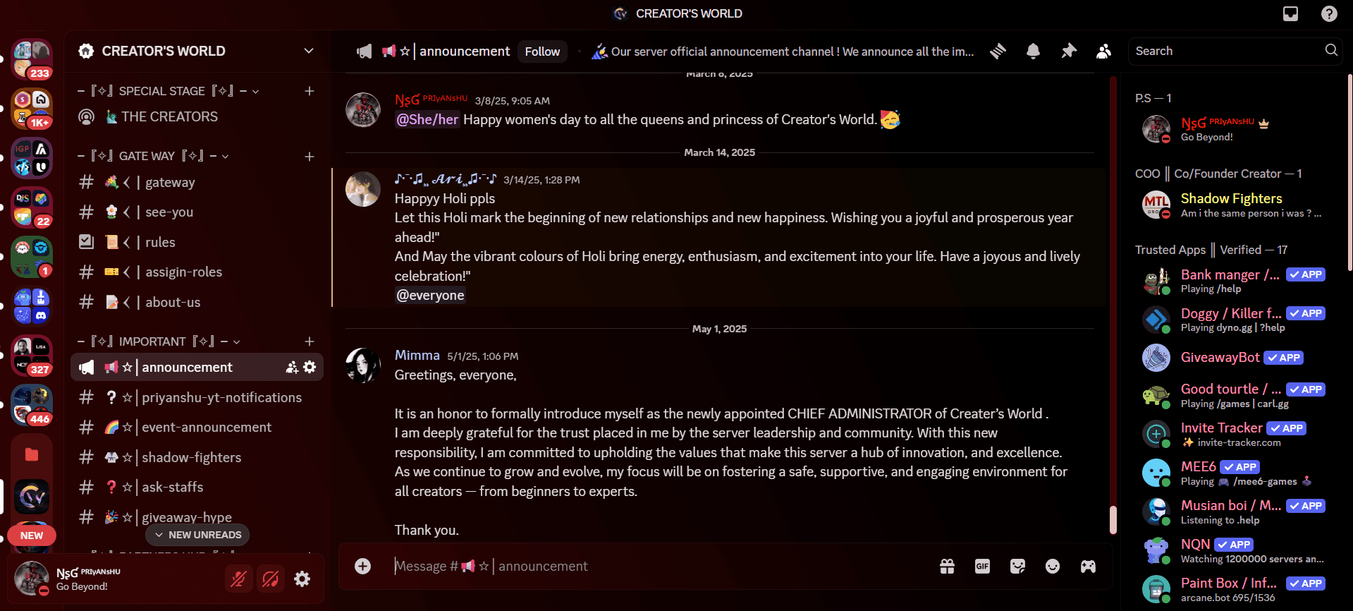 CW Server Preview (Dark)